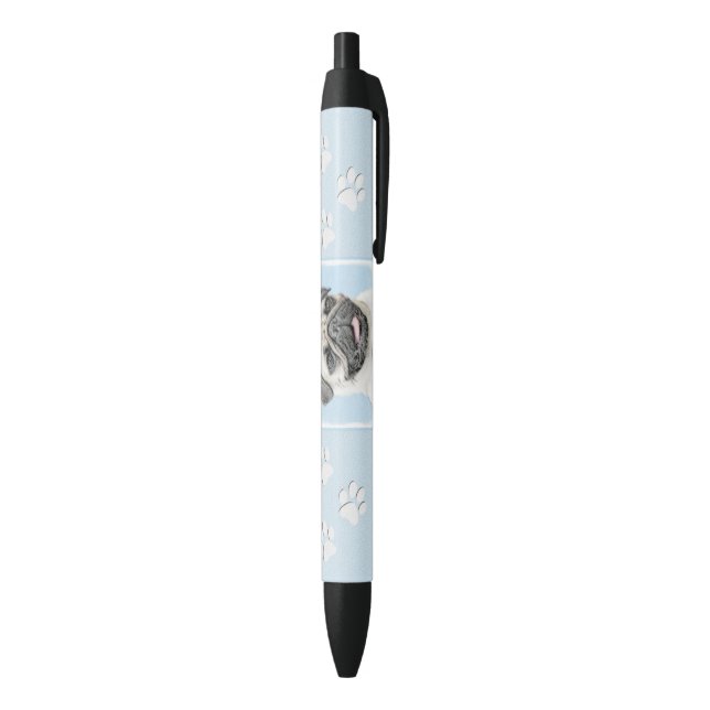 Pug Painting - Cute Original Dog Art Pen (Bottom (Vertical))