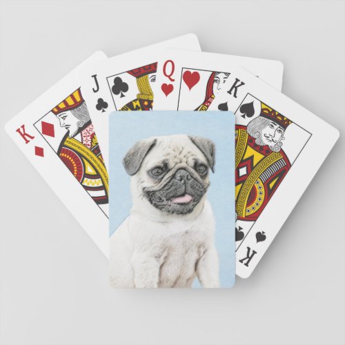 Pug Painting _ Cute Original Dog Art Playing Cards