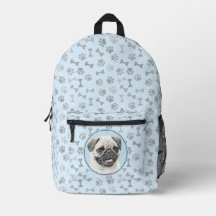 Pug Painting - Cute Original Dog Art Printed Backpack