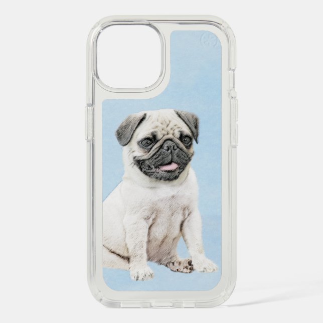 Pug Painting - Cute Original Dog Art Speck iPhone Case (Front)