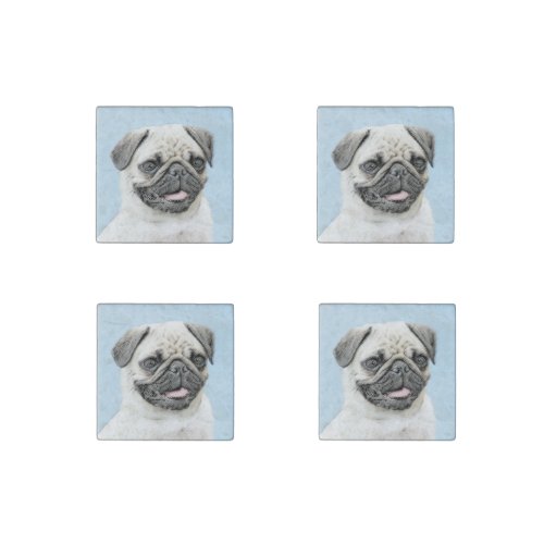 Pug Painting _ Cute Original Dog Art Stone Magnet