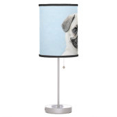 Pug Painting - Cute Original Dog Art Table Lamp (Left)
