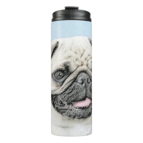 Pug Painting _ Cute Original Dog Art Thermal Tumbler