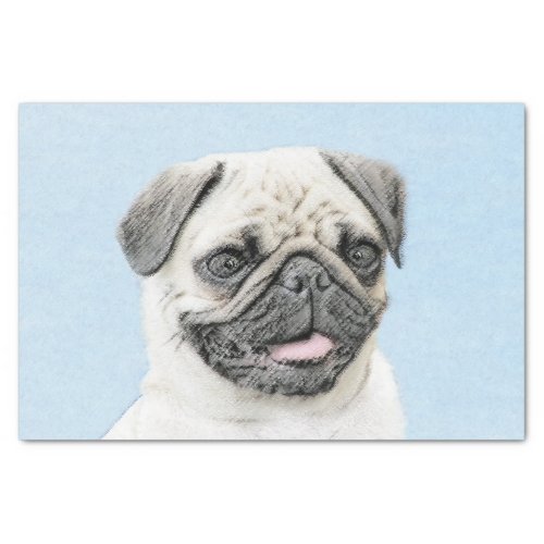 Pug Painting _ Cute Original Dog Art Tissue Paper