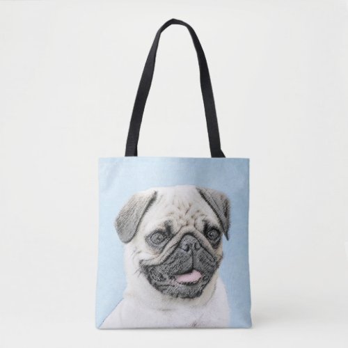 Pug Painting _ Cute Original Dog Art Tote Bag