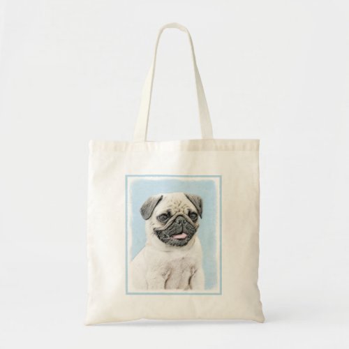 Pug Painting _ Cute Original Dog Art Tote Bag