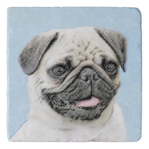 Pug Painting _ Cute Original Dog Art Trivet