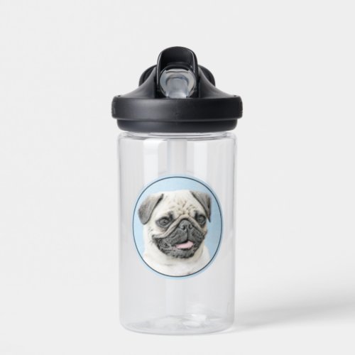 Pug Painting _ Cute Original Dog Art Water Bottle