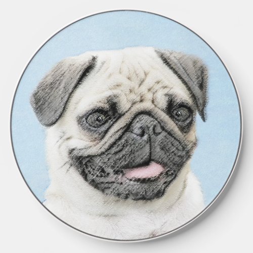 Pug Painting _ Cute Original Dog Art Wireless Charger