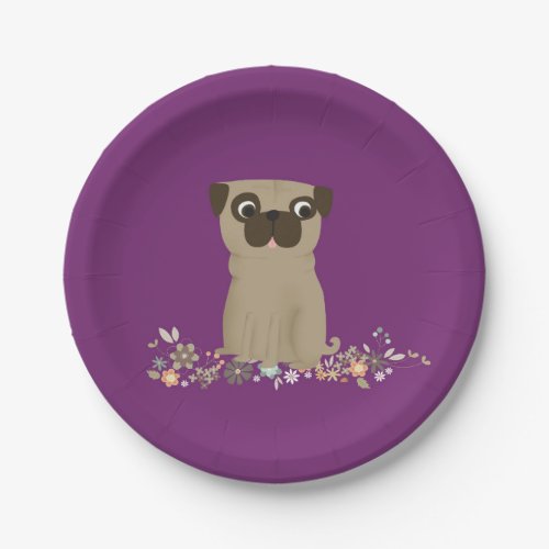 pug paper plates