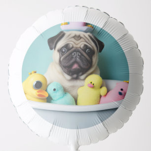 Pug Paradise: A Bathing Beauty in the Tub Balloon