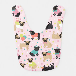 Pug Party Baby Bib