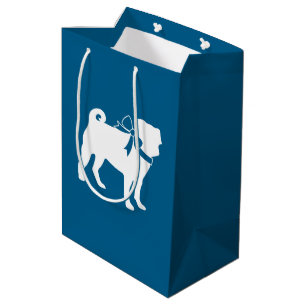Pug Party Blue Theme Celebration Medium Gift Bag