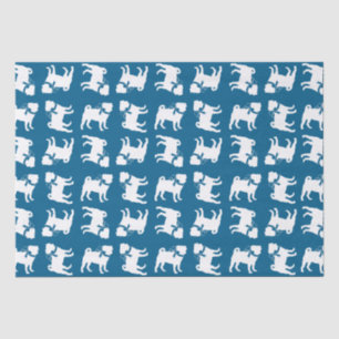 Pug Party Blue Theme Celebration Tissue Paper