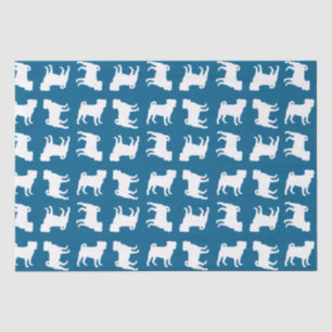 Pug Party Blue Theme Celebration Tissue Paper