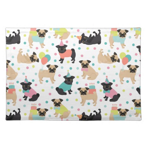 Pug Party Cloth Placemat