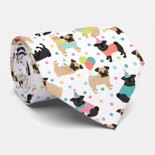 Pug Party Neck Tie