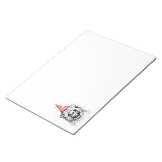 Pug Party Scribble Notepad (Angled)