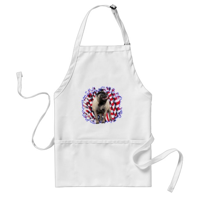 Pug Patriot Adult Apron (Front)