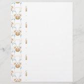 Pug Pattern brown blue (Front)