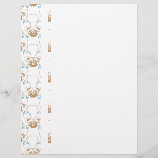 Pug Pattern brown blue (Front)