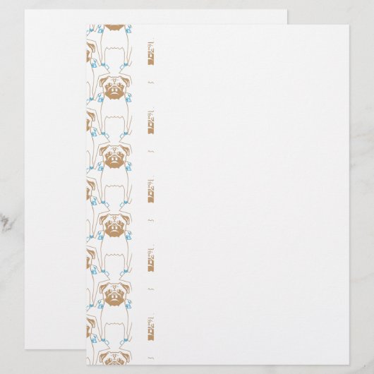 Pug Pattern brown blue (Front/Back)