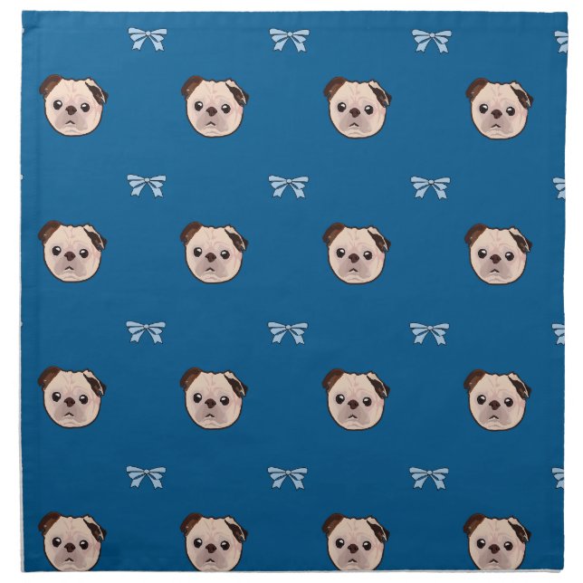 pug pattern cloth napkin (Front)