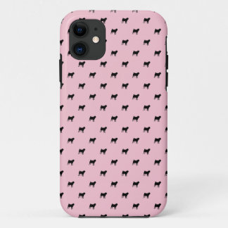 Pug Pattern iPhone 5 Case (black on pink)