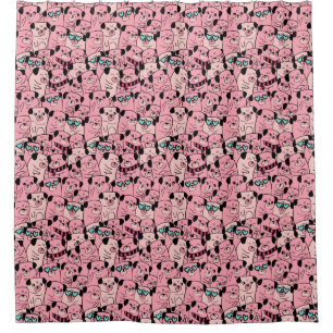Pug Pattern Shower Curtain
