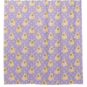 Pug Pattern Shower Curtain