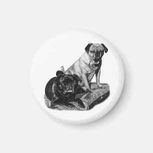 Pug Pause, Shaded Magnet