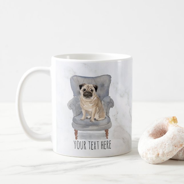 Pug Personalized Mug (With Donut)