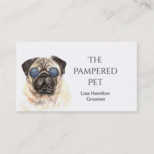 Pug Pet GroomerVetSitters Business Card