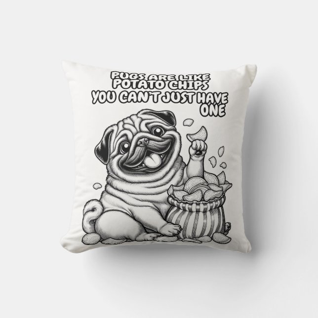 Pug Pillow like potato chips (Front)