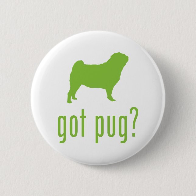 Pug Pinback Button (Front)