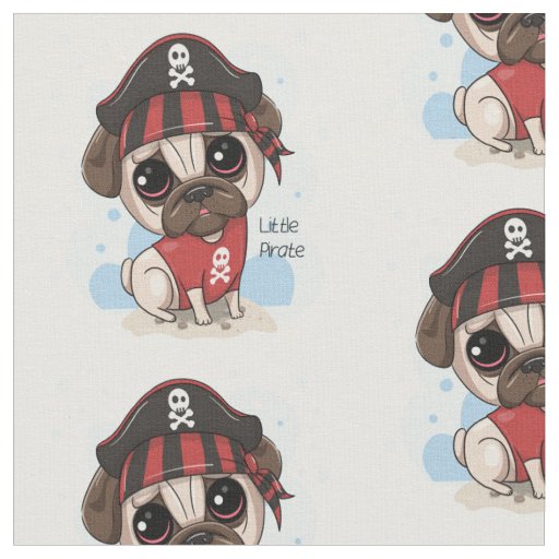 Pug Pirate Fabric