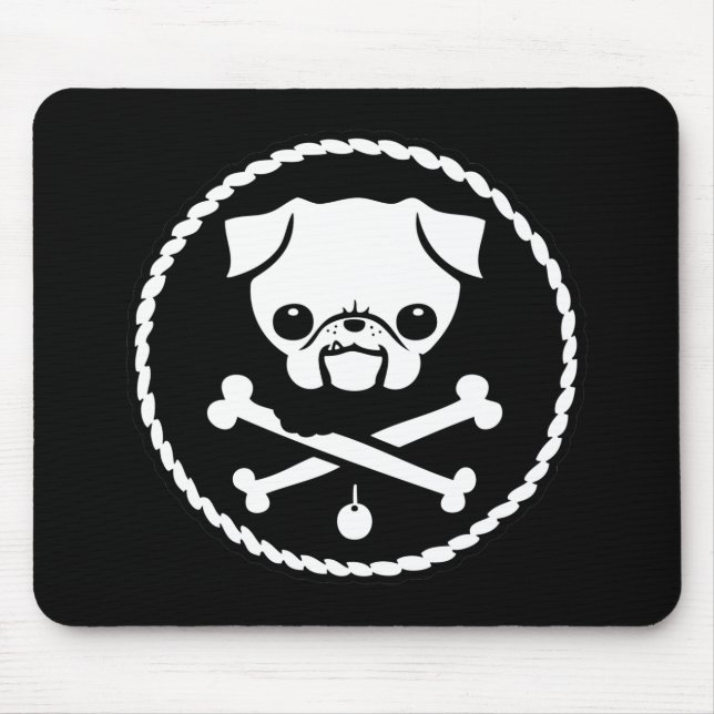 Pug Pirate Mouse Pad (Front)