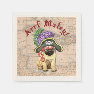 Pug Pirate Napkins