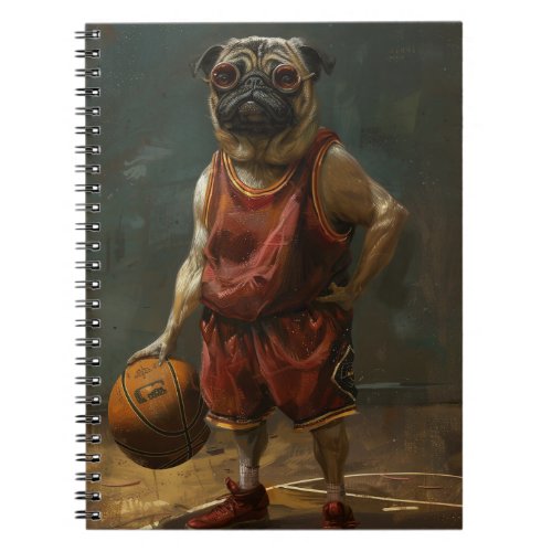 Pug Playing Basketball Notebook