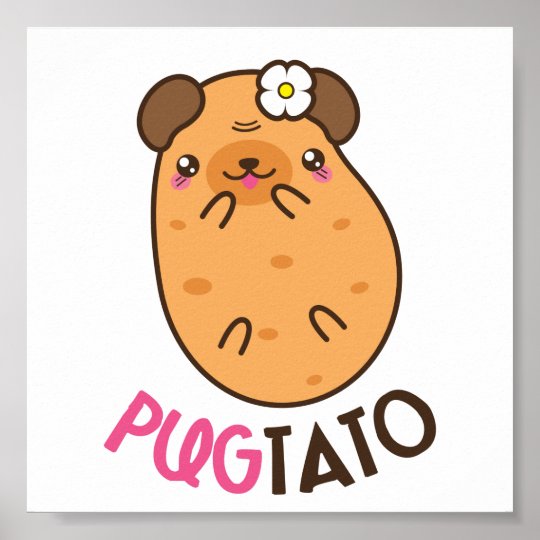 Pug Plus Potato Pugtato Poster | Zazzle.com