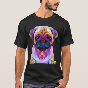Pug Pop Art Colorful Portrait Carlino for Dog Love T-Shirt