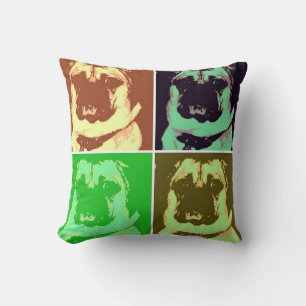 Pug Pop Art Throw Pillow