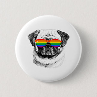 Pug Pride Sunglasses Pinback Button
