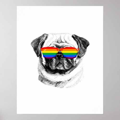 Pug Pride Sunglasses Poster