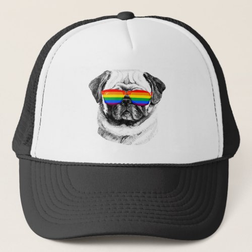 Pug Pride Sunglasses Trucker Hat