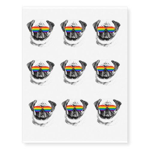 Pug Pride Temporary Tattoos