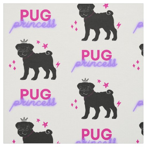 Pug Princess Fabric