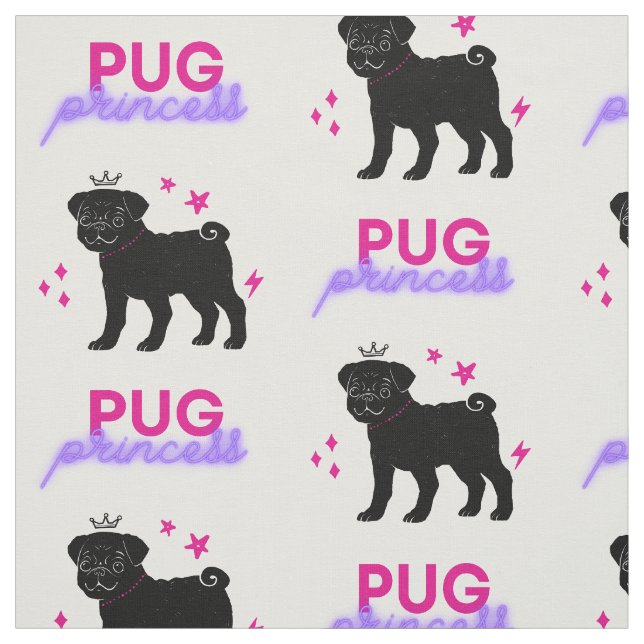 Pug Princess Fabric (Swatch)
