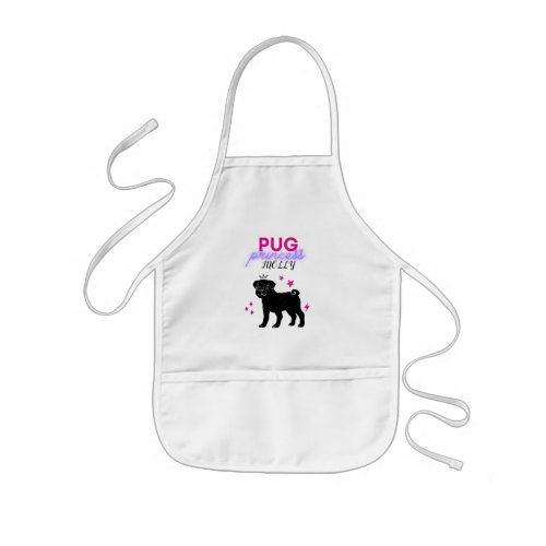 Pug Princess kids apron personalized