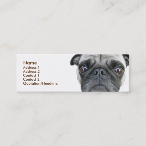 Customizable Pug Profile Card Business Card Templates